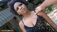 african casting busty ebony impressed by monster cock size