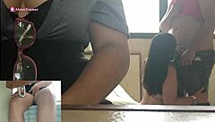 morbid couple fucks in doctor's waiting room, secretary watches and masturbates, joining for hot threesome