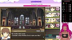 Lewdneko, the Vtuber, indulges in the erotic anime game Evenicle Part 12