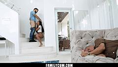 Stepbro says, 'Fuck me now,' to latina stepsis.