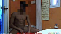 Brazilian Twink Sucks Big Black Cock on Hidden Cam with Monster Dick.