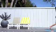 Maya Woulfe, that horny petite teen, got fucked by Donnie Rock's big dick after swimming