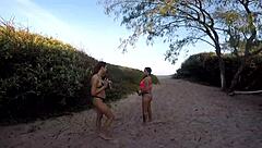 African beauty fucks publicly on beach for car help