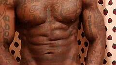 Hallelujah johnson worships the big black hairy cock in a solo masturbation session