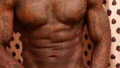 Hallelujah johnson worships the big black hairy cock in a solo masturbation session