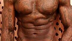 Hallelujah johnson worships the big black hairy cock in a solo masturbation session