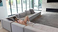 The nanny is caught on webcam while riding the boss's cock