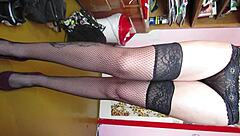 Custom leg show video featuring skirt shoes stockings and foot fetish