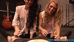 Real babe feels punished while wanking cock to cumshot