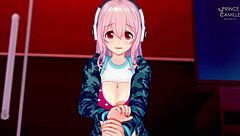 super sonico gets horny while modeling for you