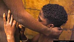 A young black man gives oral pleasure to an uncut penis before engaging in unprotected sex