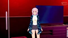 super sonico gets horny while modeling for you