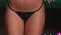 Stunning Big Tits Blonde Tahlia Paris Undresses In Striptease Posing