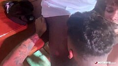 Little guys pleasing mature men in orgy