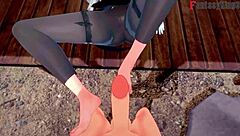 Clorinda's sensual blowjob in fantasy world of Genshin Impact