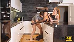 during work, handyman gets his ass worshipped by sexy teen client in kitchen?