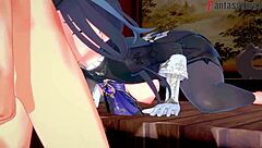 Clorinde gives intense blowjob in Genshin Impact hentai fantasy