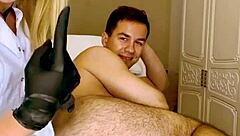 sugarnadya gives intimate haircut to russian guy's cock on webcam