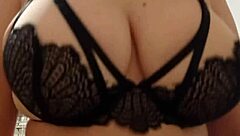 Cowgirl shows natural big boobs on camera while no one is watching