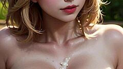 ai generated model girl with big tits in art