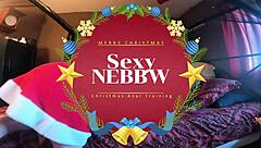 Sexy BBW undergoes detailed asshole stretching on Christmas