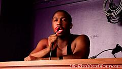 Ripped Ebony Stud Assfucks White Butt in Interracial Threesome