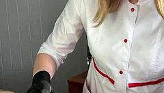 Russian hair removal expert Sugarnadya removes pubic hair before accidental orgasm