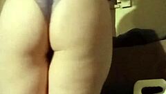 Detailed View of Amateur in Purple Lace Lingerie with Feet