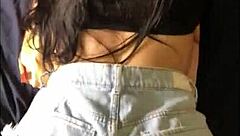 Real amateur 18 year old with perfect ass is fucked doggystyle, bent over