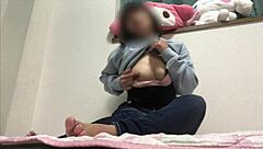 A petite Asian girl pleasures herself intensely due to intense desire