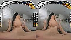 Enjoying a horny day off with Gianna Grey in virtual porn.