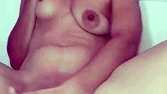 creamy close-up cum from my sweet young pussy in pov