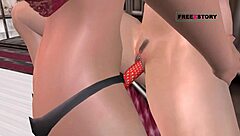 Two Beautiful Girls In 3D Cartoon Lesbian Sex With Strapon