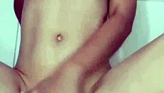 creamy close-up cum from my sweet young pussy in pov