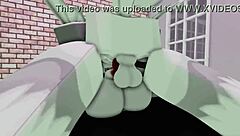 Furry porn animation featuring big tits and ass in Roblox game