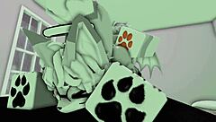 Furry porn animation featuring big tits and ass in Roblox game