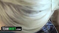 Does New Blonde Slut Get Ass Covered In Cum After Fuck