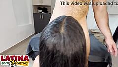 latina teen takes her first big white cock in casting