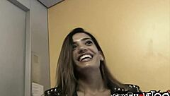 sexy spanish girl pulls panties for oral and cumshot