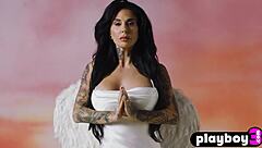 Joanna Angel flaunts her voluptuous curves and sexy wings in steamy solo video