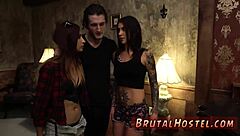 Brazilian teen excited in bondage dungeon first time