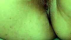 Playing with dildo for anal fun