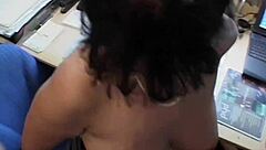 Mature brunette seduces her son's coworker in office affair