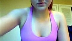 Amateur webcam babe shows sexy boobs creampie?