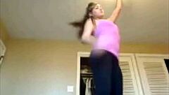 Amateur webcam babe shows sexy boobs creampie?