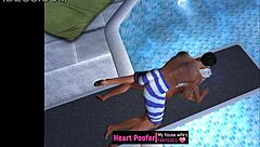 Intense Taking at Public Swimming Pool Diving Board