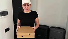 Hey, cute courier fucked and cum in mouth for pizza 😏