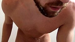 Franz Schneider's steamy solo session with crouching cumshot and pool fetish