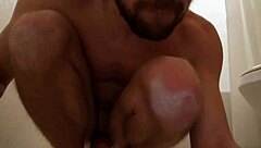 Franz Schneider's steamy solo session with crouching cumshot and pool fetish