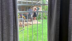 Neighbours' outdoor sex caught on camera in the garden